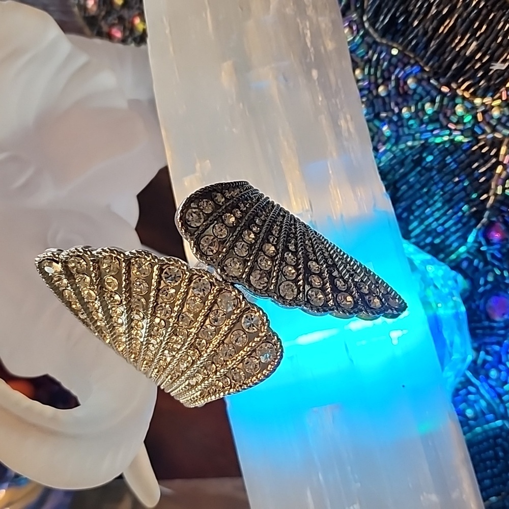 Silver jewelry encrusted cuff bracelet